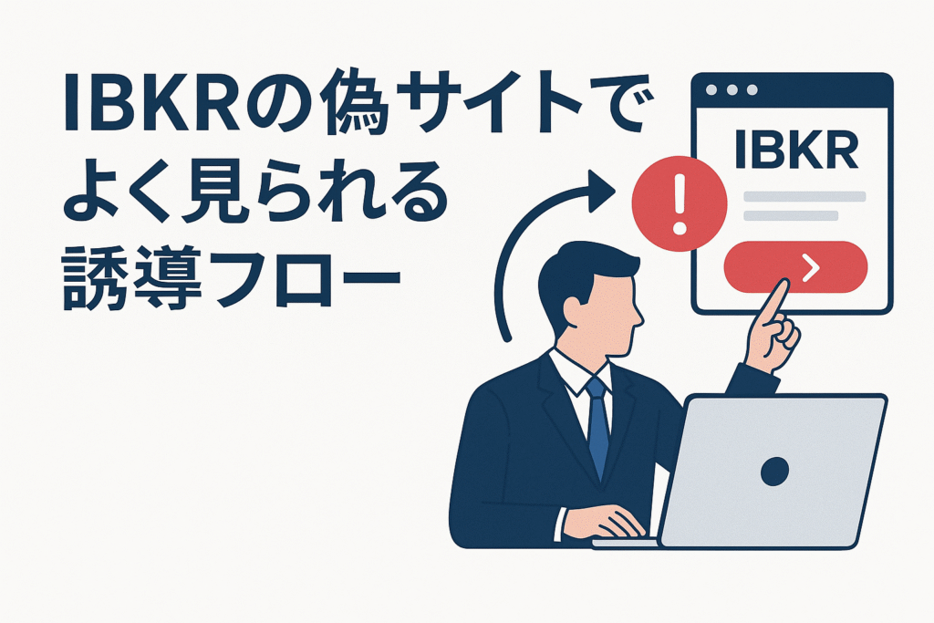 IBKRの偽サイトでよく見られる誘導フロー