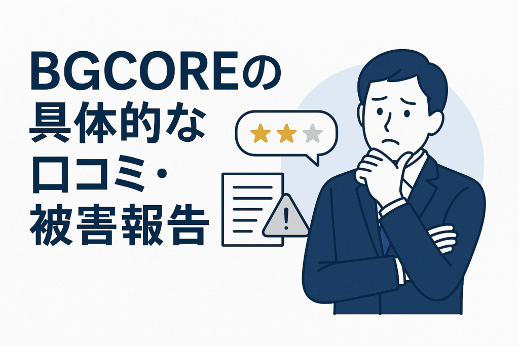 BGCOREの具体的な口コミ・被害報告
