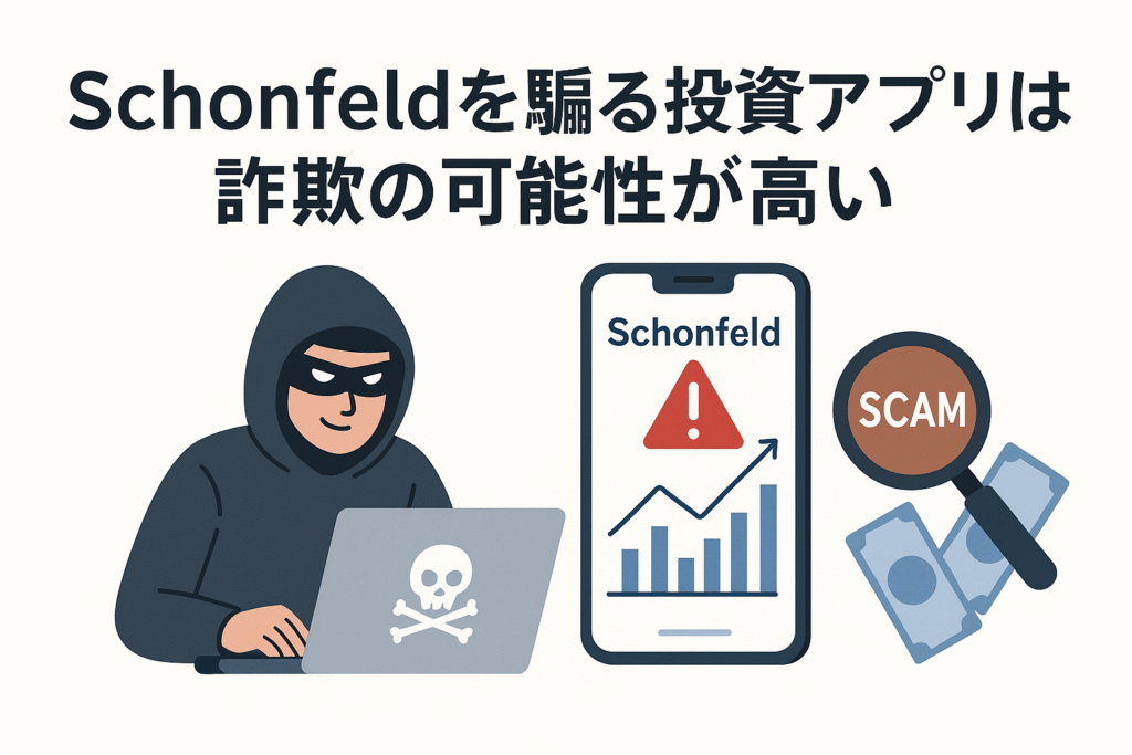 Schonfeldを騙る投資アプリは詐欺の可能性が高い