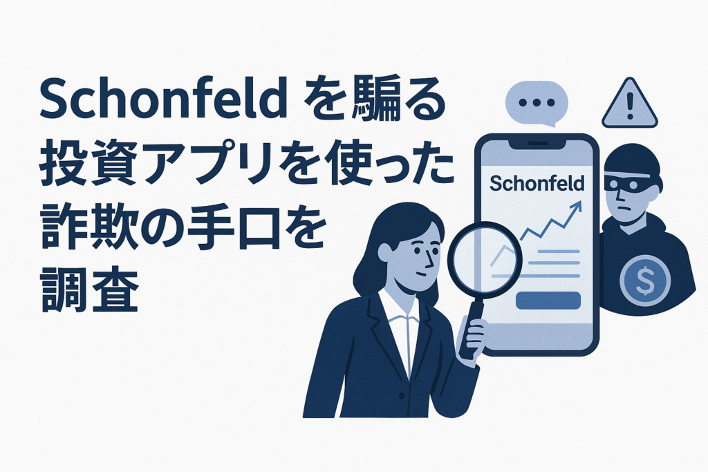 Schonfeldを騙る投資アプリを使った詐欺の手口を調査