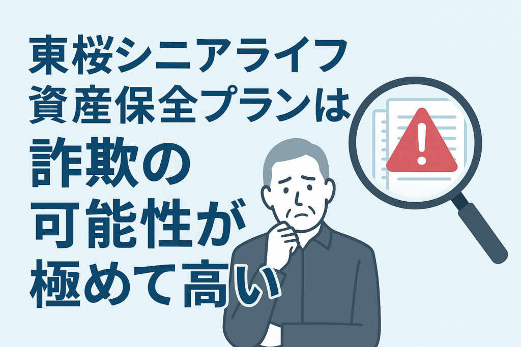 東桜シニアライフ資産保全プランは詐欺の可能性が極めて高い