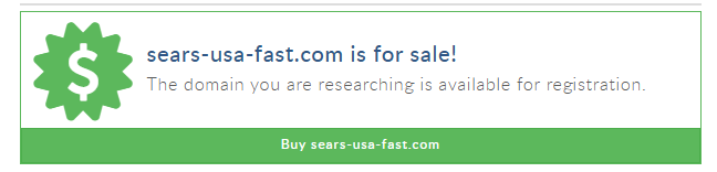 Sears-usa-fast.comはすでに売却されている