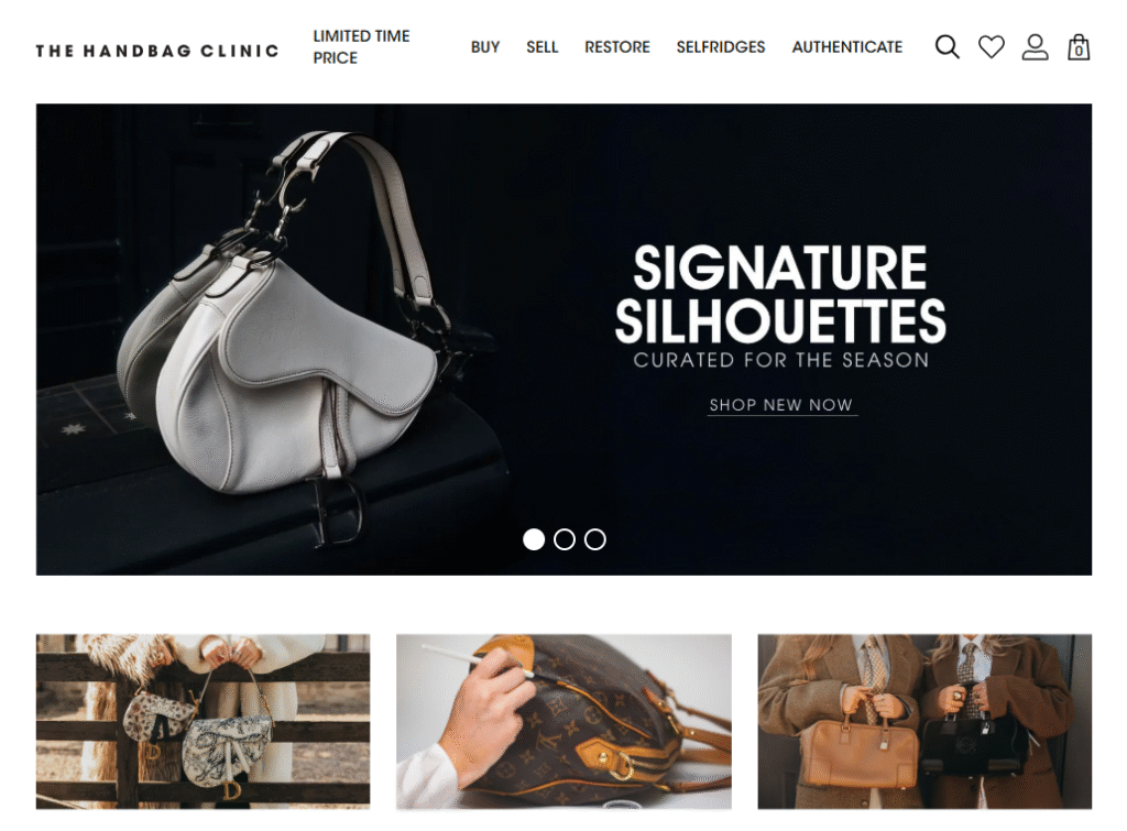 Handbag Clinicのトップページ