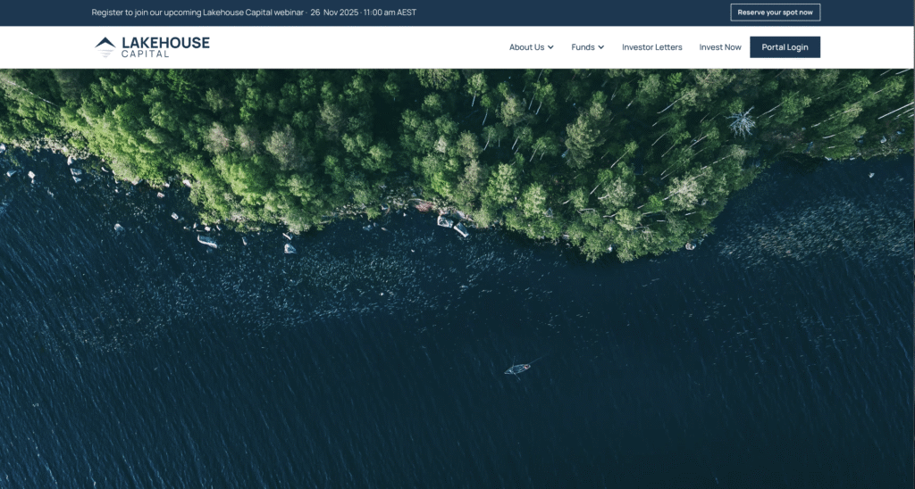 Lakehouse Capital公式サイトトップページ