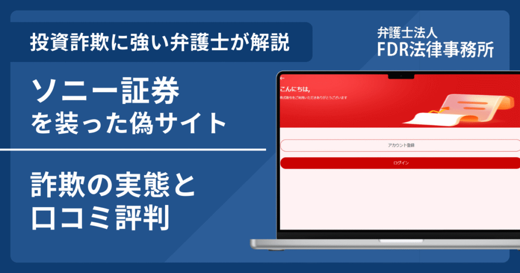 ソニー証券の名前を悪用した詐欺とは？偽サイトの見分け方や出金できないとの口コミ評判を解説