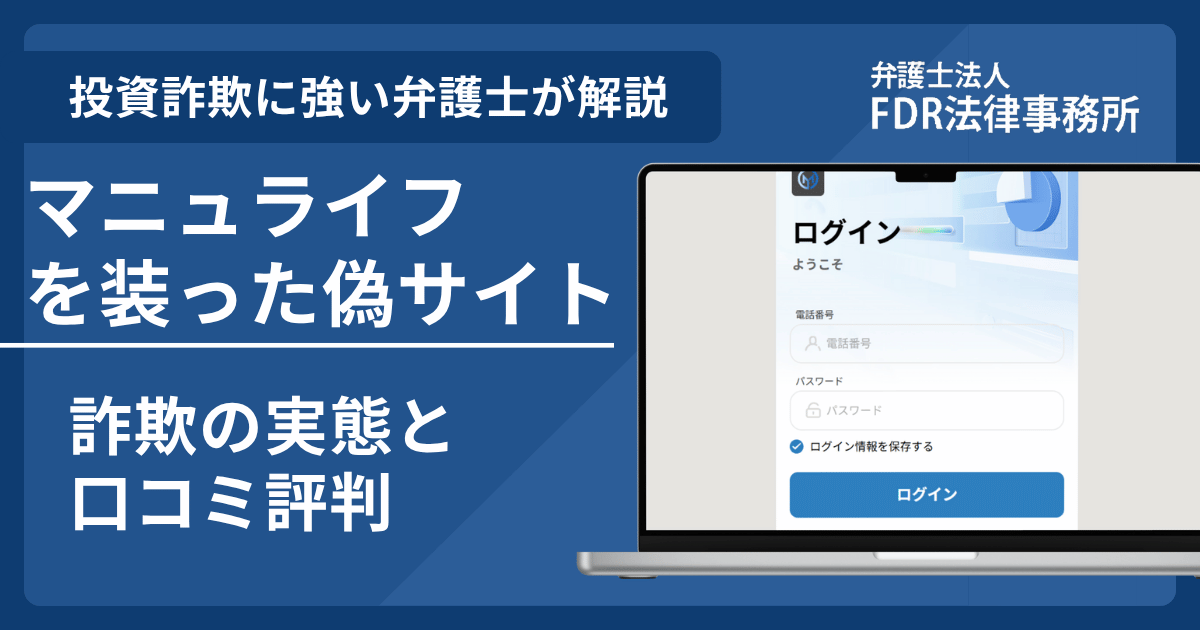 マニュライフの名前を悪用した詐欺とは?偽サイトの見分け方や出金できないとの口コミ評判を解説