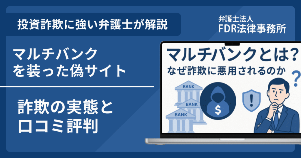 マルチバンクの名前を悪用した詐欺とは？偽サイトの見分け方や出金できないとの口コミ評判を解説