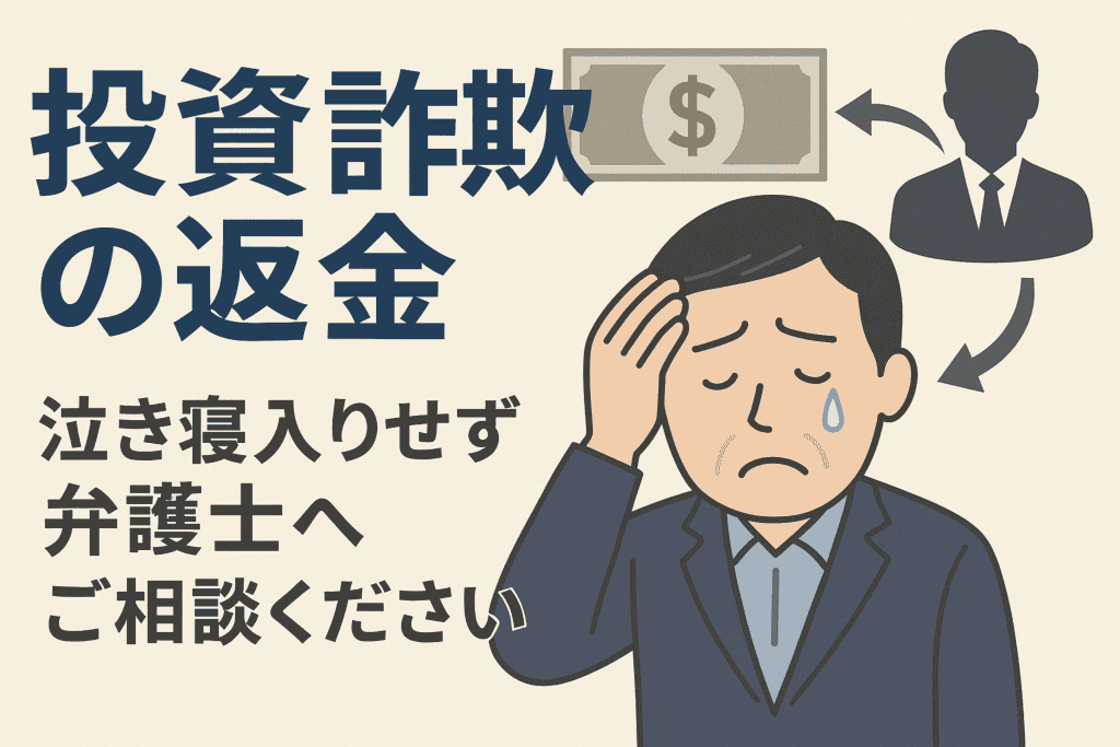 投資詐欺の返金は泣き寝入りせず弁護士へご相談ください