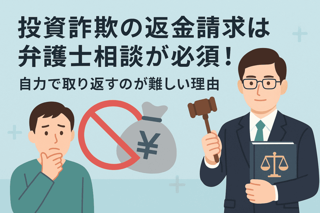 投資詐欺の返金請求は弁護士相談が必須！自力で取り返すのが難しい理由