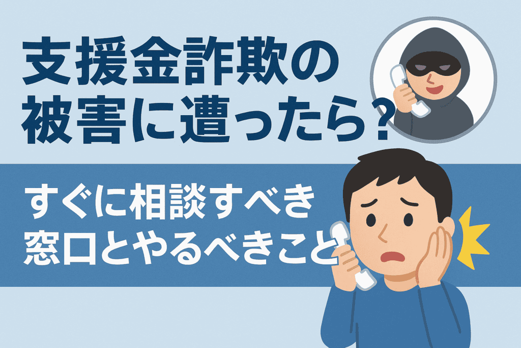 支援金詐欺の被害に遭ったら？すぐに相談すべき窓口とやるべきこと