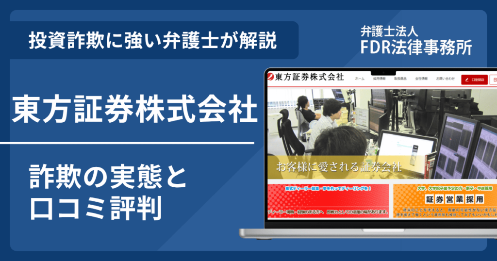 東方証券株式会社とは?詐欺の実態や口コミ評判を弁護士が解説!返金請求方法や相談先も紹介